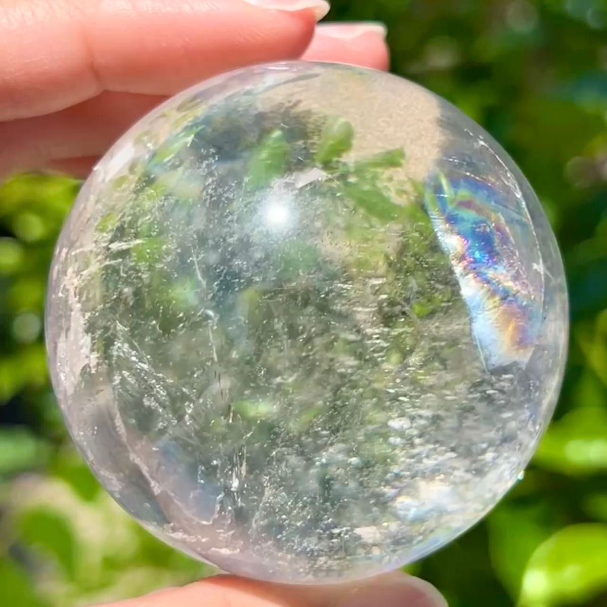 ☆高透明度抜群スフィア!!極上クオリティ☆レインボー 水晶 丸玉 スフィア 天然石 パワーストーン 原石