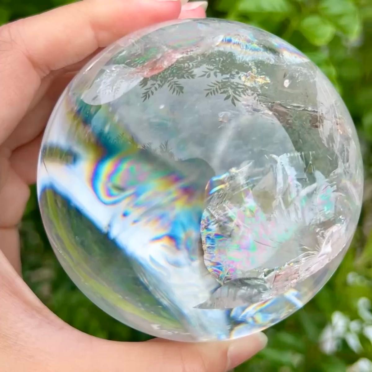 ☆限定出品☆究極の煌煌美宝珠☆超極上透明度☆最高品質 レインボー ヒマラヤ水晶 水晶 丸玉 スフィア 天然石 原石 家宝級