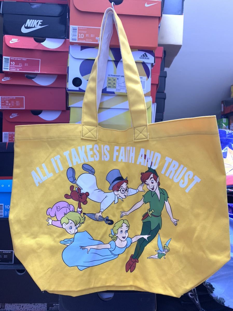 新品未使用 ピーター・パン トートバッグ Message Logo ディズニーストア peter pan ディズニーランド ミッキーマウス ミニーマウス