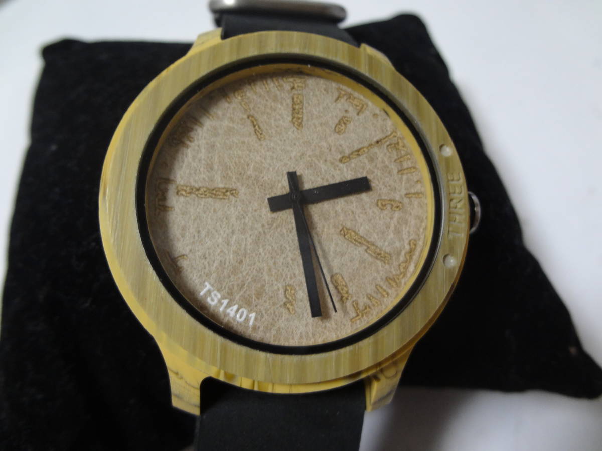 TACS タックス 腕時計 NATURE TS1401 黒革ベルト 展示未使用品　電池交換済