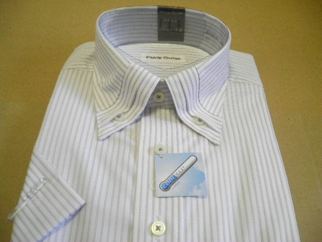 Philip Gurian*サイズ S ３７-半袖*Yシャツ 形態安定加工_画像4
