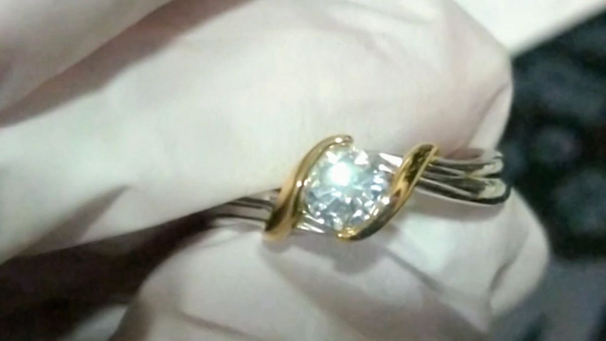 【新品仕上げ済み】 Pt900 K18 0.41ct ダイヤモンド コンビリング 12号