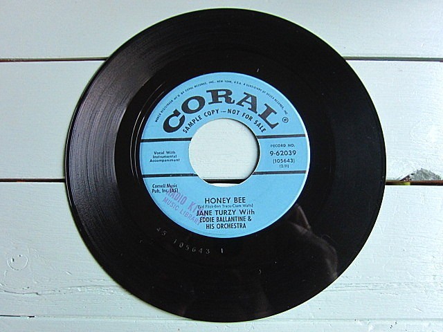 JANE TURZY With EDDIE BALLANTINE & HIS ORCHESTRA★LONELY ME/HONEY BEE CORAL 9-62039★200510t1-rcd-7-rkレコード7インチロック_画像4