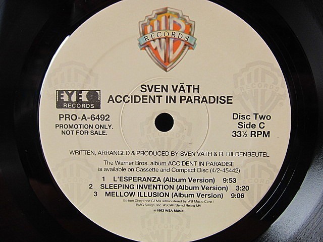 Sven Vath★Accident In Paradise 2LP Warner Bros PRO-A-6492★200513t1-rcd-12-otレコード12インチテクノトランスDJスヴェンフェイト_画像5