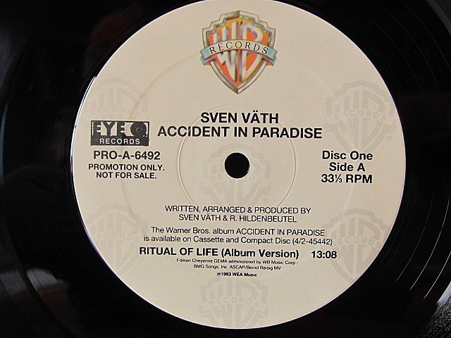 Sven Vath★Accident In Paradise 2LP Warner Bros PRO-A-6492★200513t1-rcd-12-otレコード12インチテクノトランスDJスヴェンフェイト_画像3