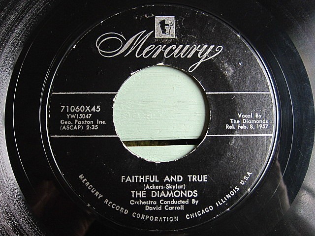 THE DIAMONDS★LITTLE DARLIN'/FAITHFUL AND TRUE Mercury 71060X45★200521t6-rcd-7-fnレコード12インチドゥワップダイアモンズ50's 57年_画像4