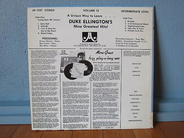 Jamey Aebersold●Duke Ellington's Nine Greatest Hits! JA Records JA 1221●200528t2-rcd-12-jzレコード12インチジャズ78年US盤米LP_画像2