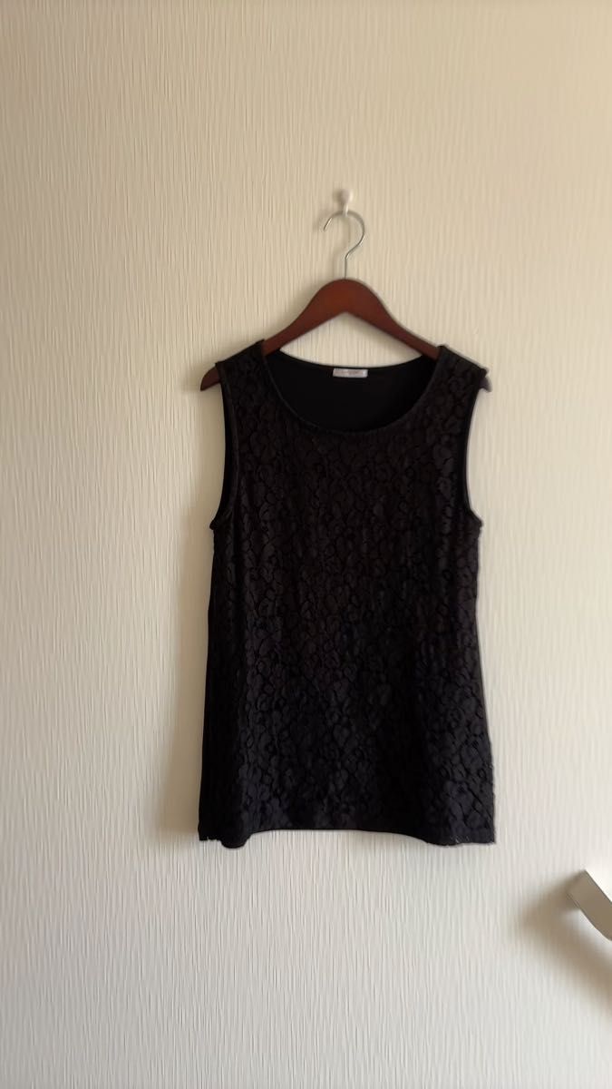 (美品)ノースリーブ*カットソー 黒タンクトップ