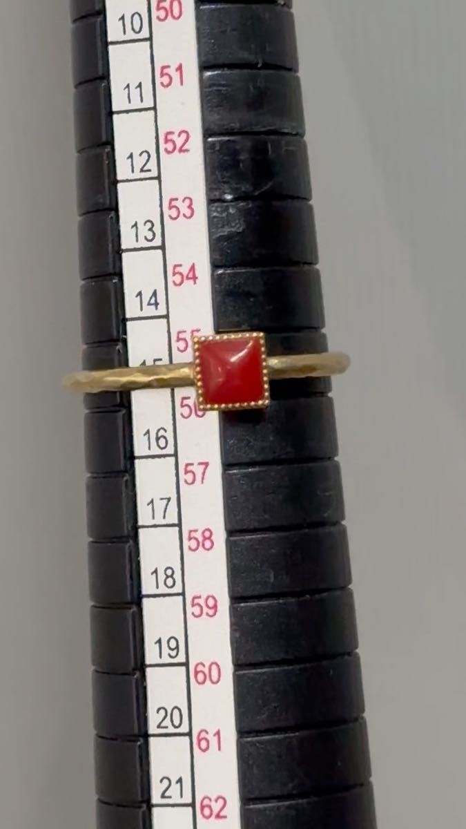 k18 赤珊瑚、血赤珊瑚 ヴィンテージリング 美品! 15号