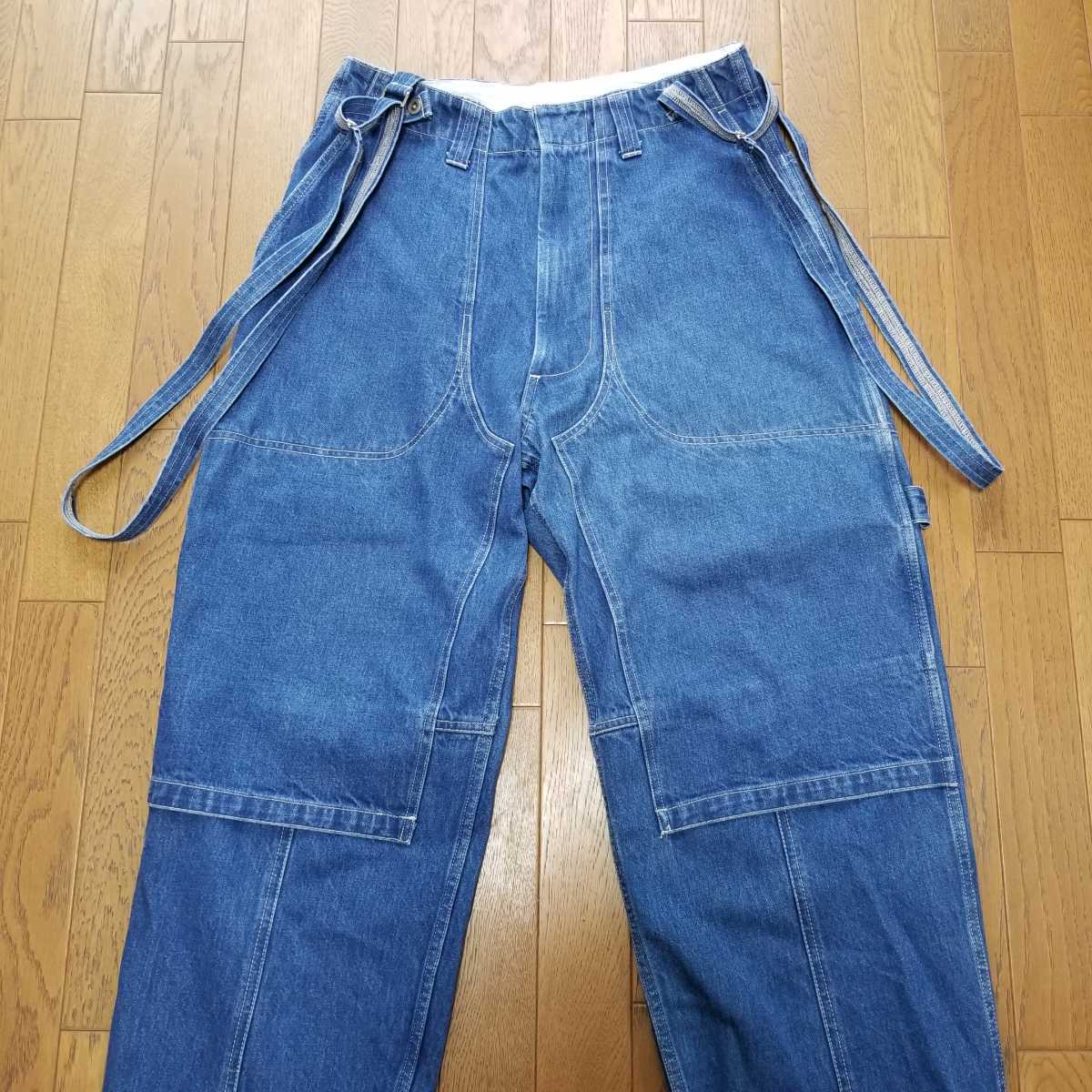 【美品】19SS 定価55800円 E.TAUTZ イートウツ Millworker Trousers ワイドトラウザーズ スラックス デニム☆1LDK コモリ オーラリー_画像4