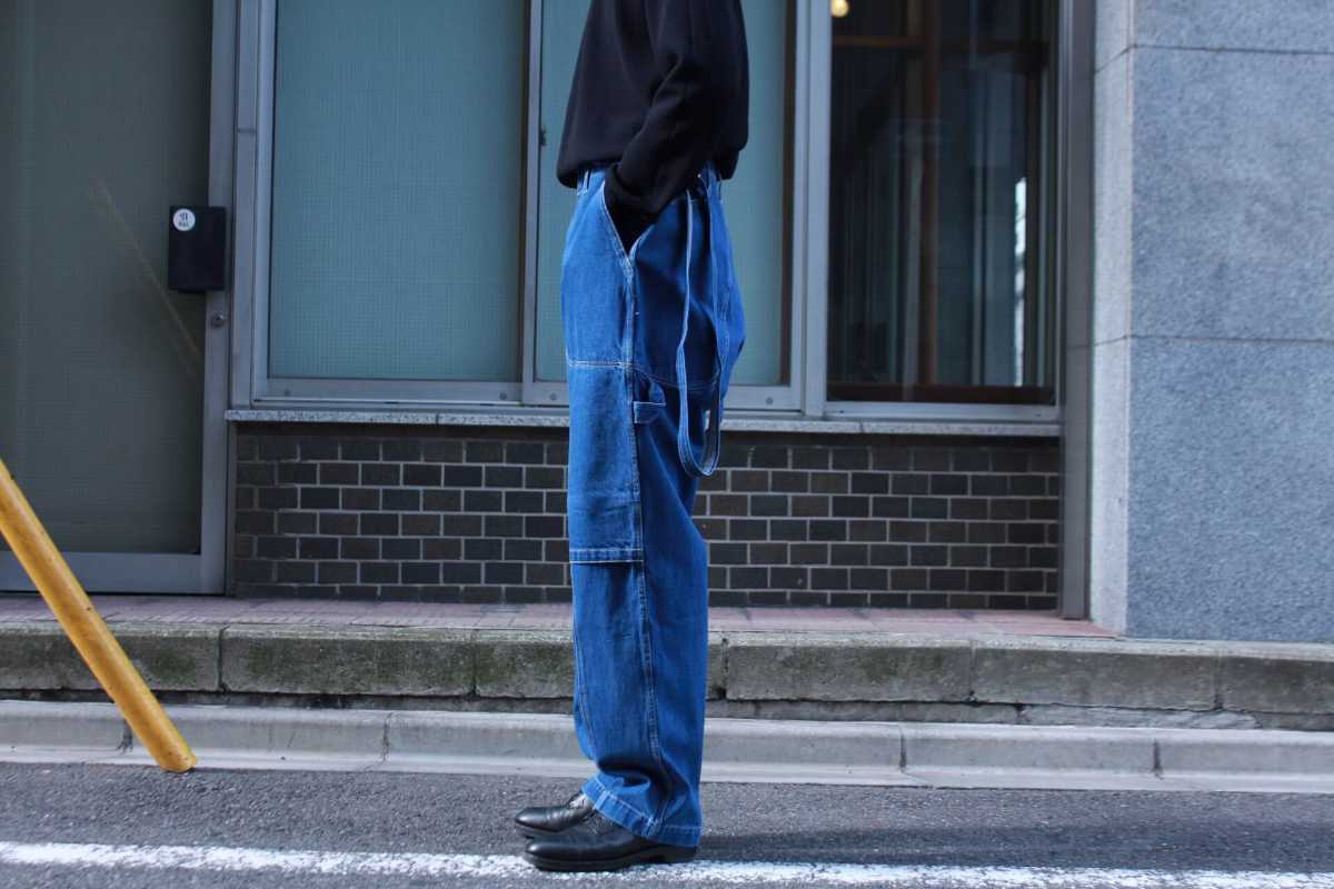 【美品】19SS 定価55800円 E.TAUTZ イートウツ Millworker Trousers ワイドトラウザーズ スラックス デニム☆1LDK コモリ オーラリー_画像9