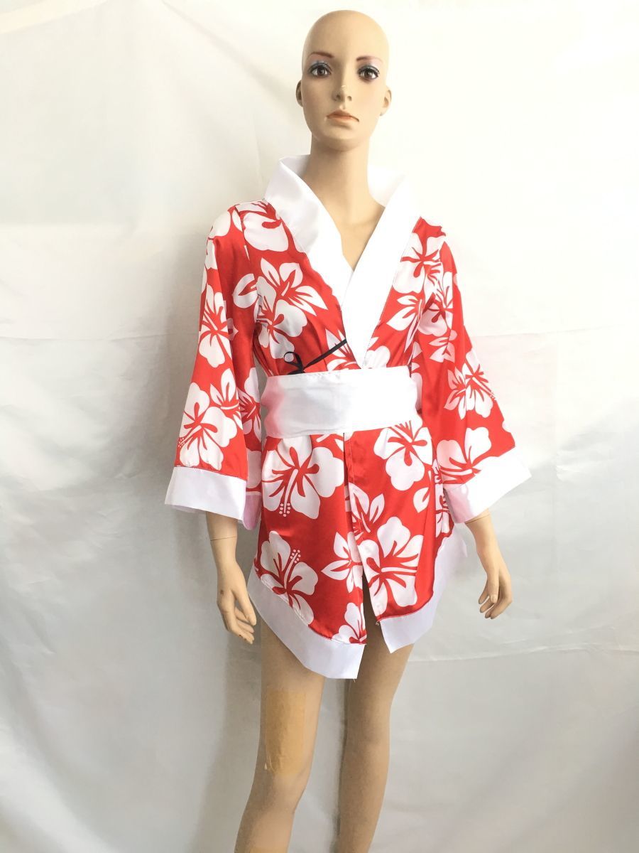  new goods unused free shipping bc16 translation have white color × red color cosplay yukata Japanese clothes sexy costume kimono sexy yukata . shop. uniform Event . party 