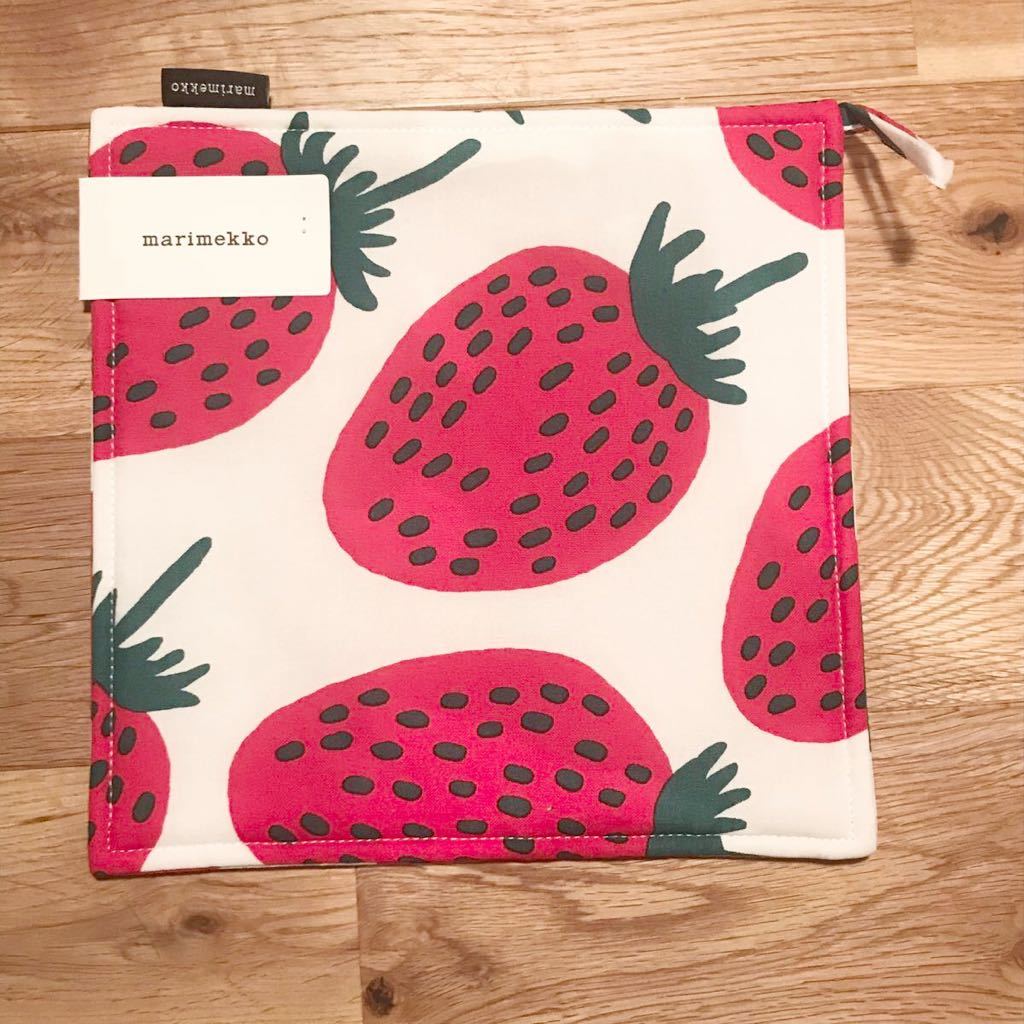 marimekko マリメッコ マンシッカ Mansikka ポットホルダー いちご柄_画像1