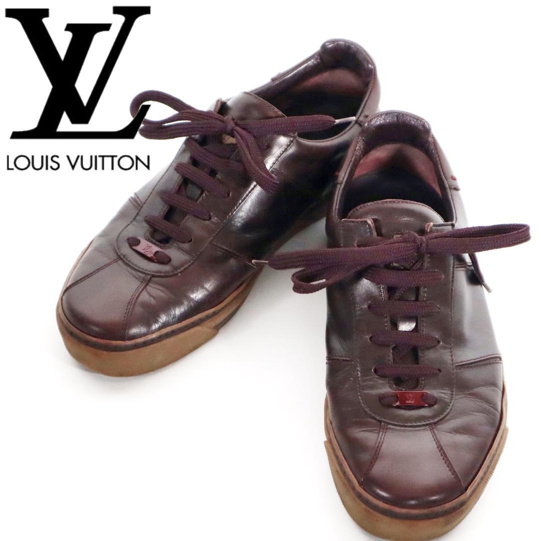 良品 Louis Vuitton ルイヴィトン レザー スニーカー 25cm_画像1