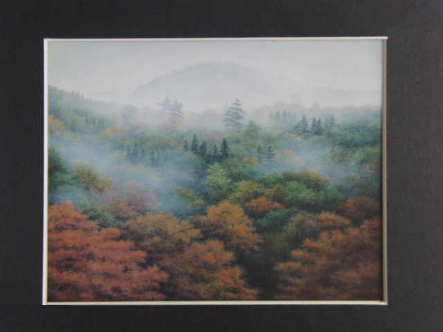  sake . britain profit,[ morning fog ( Shimizu temple )], rare frame for book of paintings in print .., condition excellent, new goods frame attaching, day person himself painter, postage included 