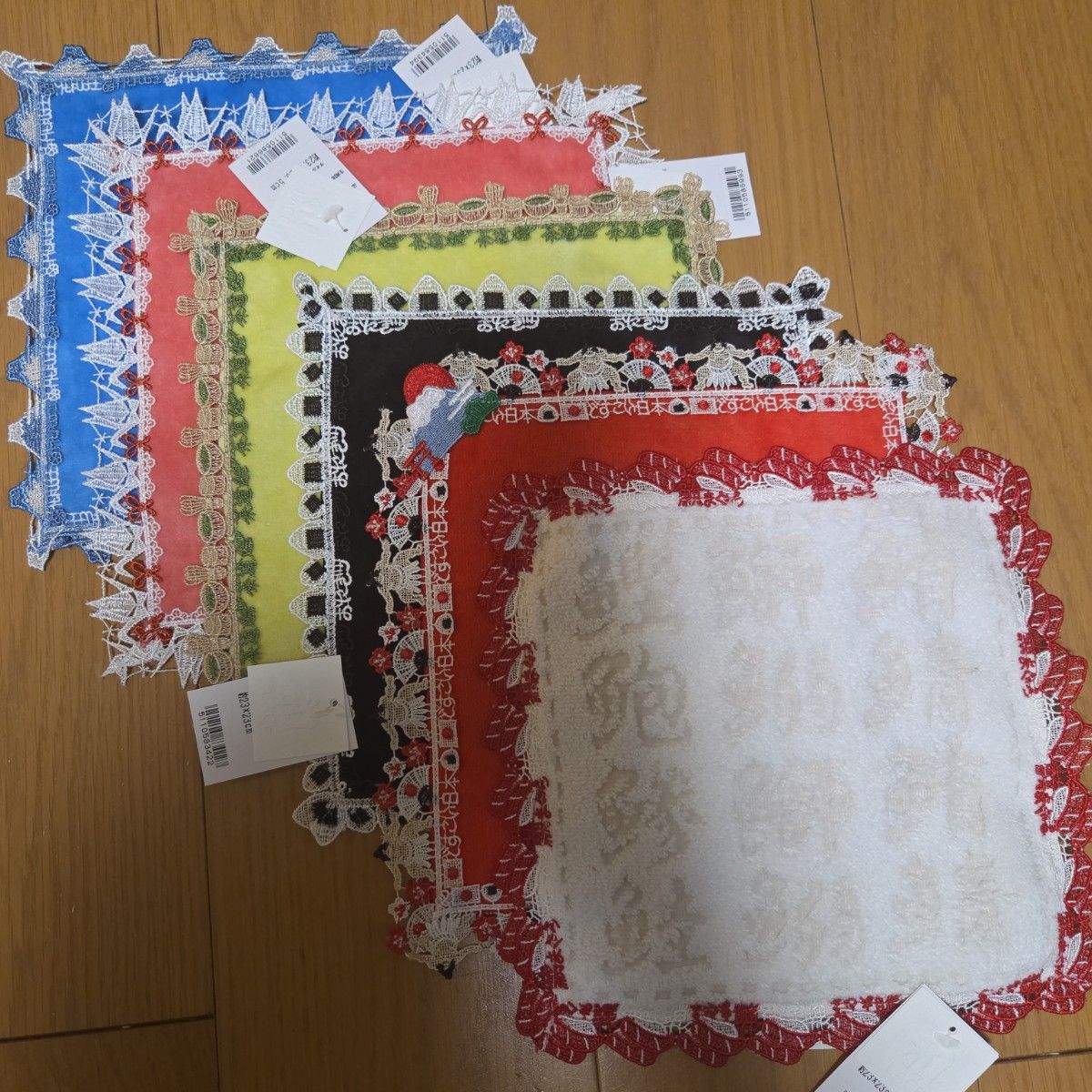 新品 近沢レース和タオル ハンカチ どすこい日本 富士山 お寿司