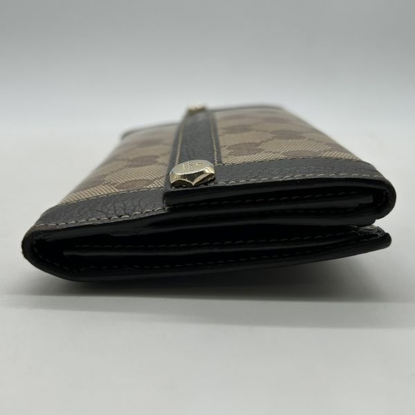 埼16 GUCCI グッチ 長財布 レザー ブラウン系 ダブルボタン/小物 財布