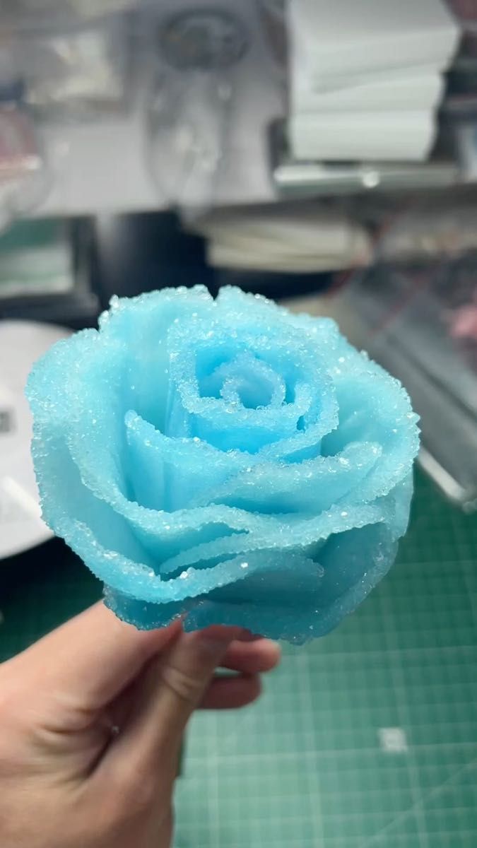 【手作り】クリスタルローズ 結晶のバラ