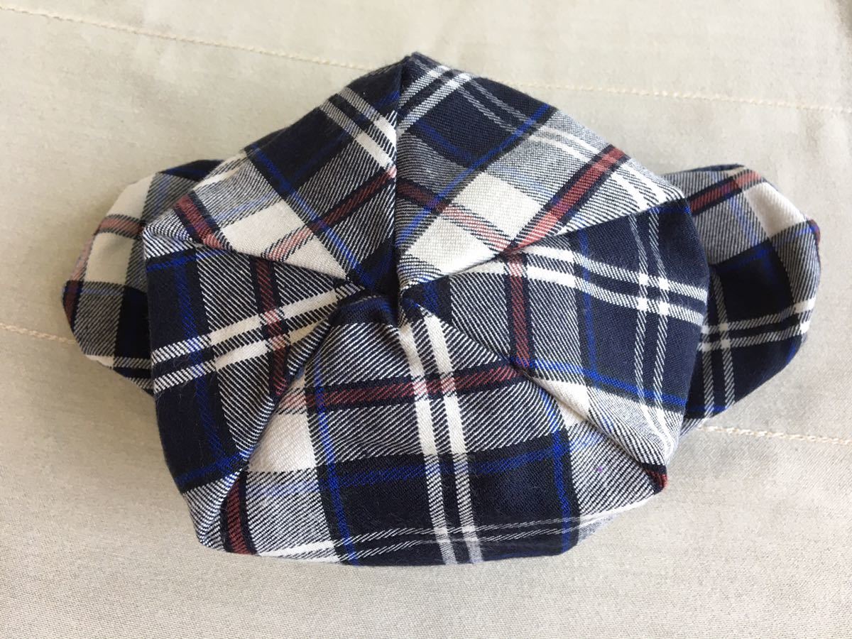 * Duffy * costume * Pilot cap * hand made * navy blue check *