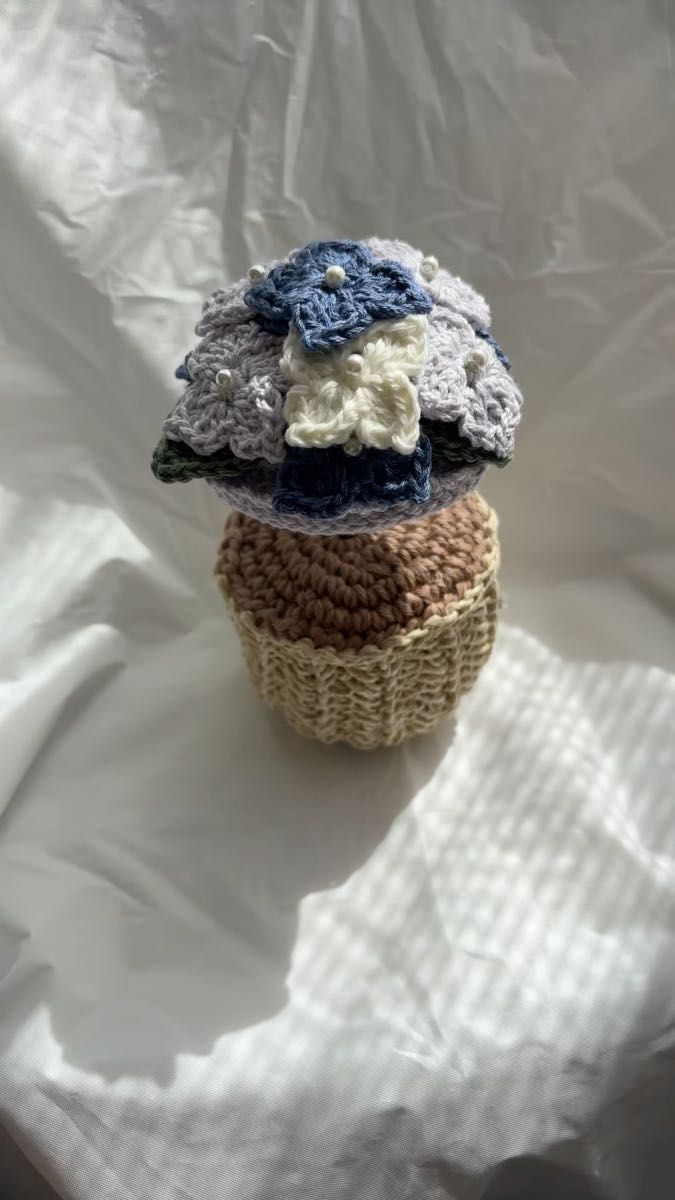 handmade 紫陽花とチューリップのかぎ針編み