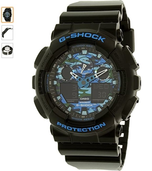 CASIO G-SHOCK QUARTZ WATCH GA-100CB-1A BLUE CAMOFLOUGE_画像1