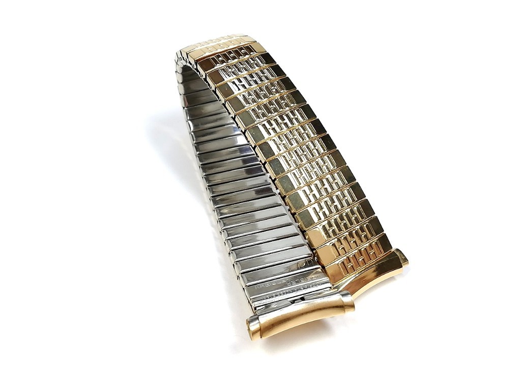 【KREISLER】当時もの 24KT GOLD ELECTROPLATE ウォッチバンド　16-20mm　ケース付き　伸縮ブレス　メンズ腕時計金属ベルト　MB741_画像7
