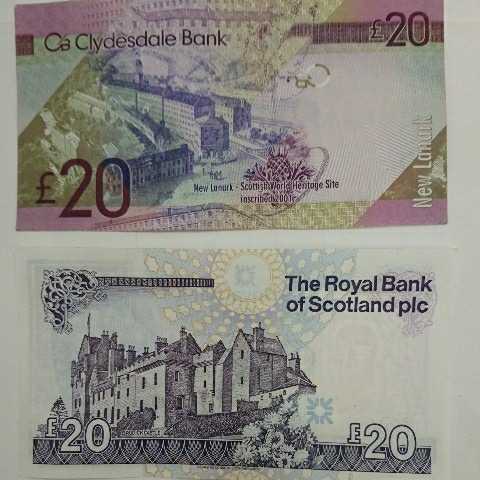 旧紙幣 スコットランド 20ポンド札-