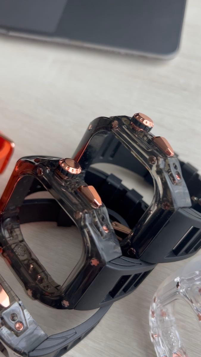 【絶対最安】ケース一体型黒 Apple Watch AppleWatch アップルウォッチ ベルト バンド カバー ケース