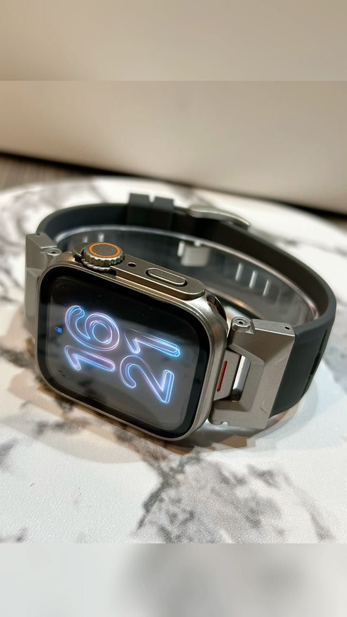 ケース付き【絶対最安】黒太メカ Apple Watch AppleWatch アップルウォッチ ベルト バンド カバー ケース