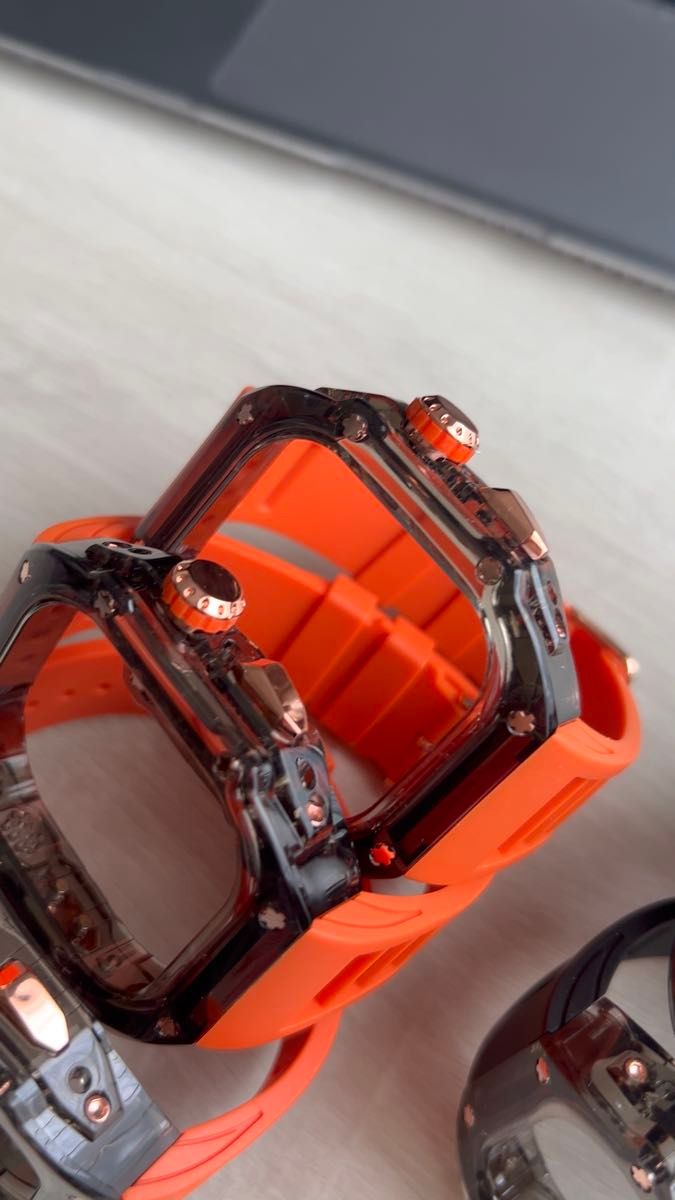 【絶対最安】ケース一体型黒 Apple Watch AppleWatch アップルウォッチ ベルト バンド カバー ケース