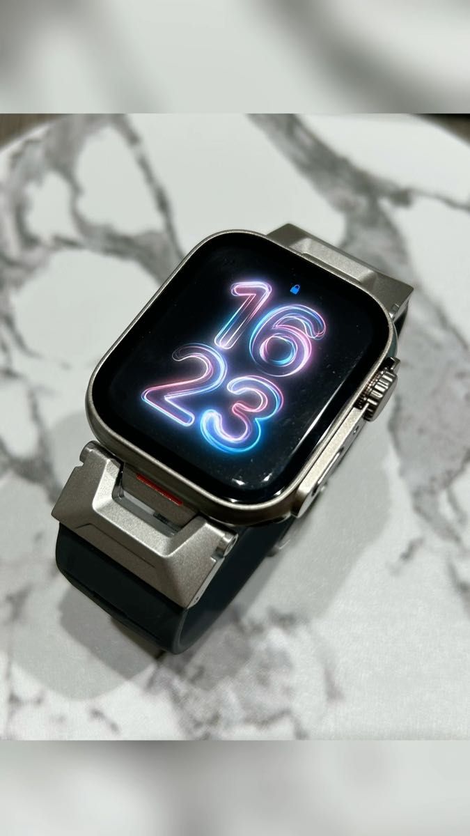 ケース付き【絶対最安】黒太メカ Apple Watch AppleWatch アップルウォッチ ベルト バンド カバー ケース