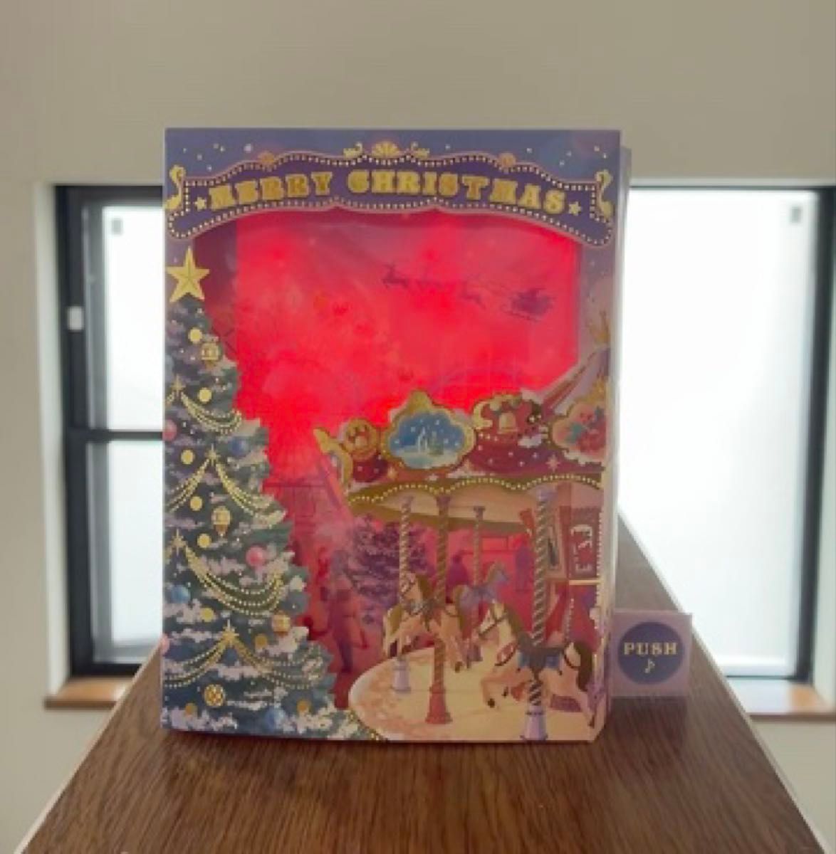【動作確認済】クリスマスカード 立体 グリーティングカード 音楽付き メロディ JXPM9-4 テーマパーク 遊園地