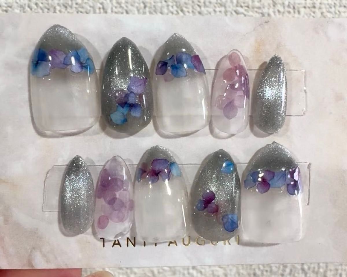 ★ ネイルチップ ★あじさいうるうるマグネット【現品】 ネイルチップ