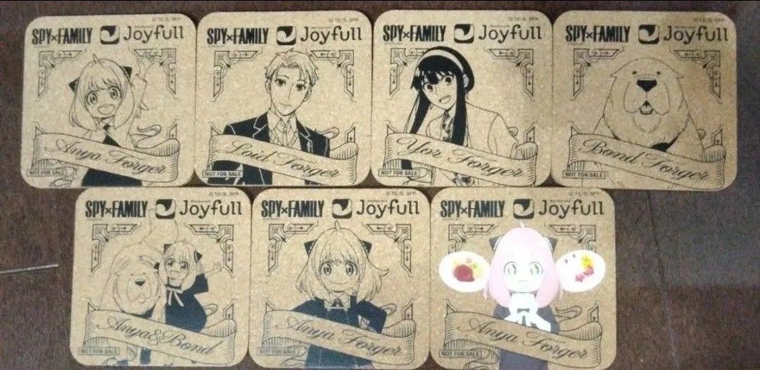 匿名配送 スパイファミリー ジョイフル オリジナルコルクコースター コンプリート SPY×FAMILY Joyfull コラボ 限定 コルクコースター コンプリート