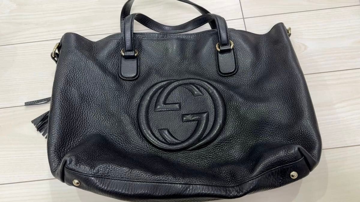 GUCCI グッチ トートバッグ ハンドバッグ レザー フリンジ