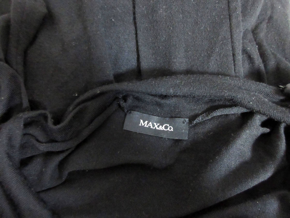 マックス&コー MAX&Co. リボン付き ニット ワンピース 長袖 黒 ブラック M 南3060_画像10