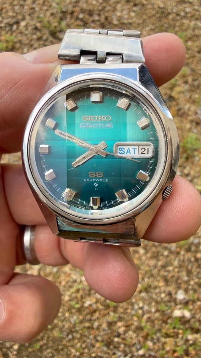 SEIKO 5ACTUS SS アンティーク 腕周り18 センチほど当時物 動作良好 自動巻き 腕時計 稼働品