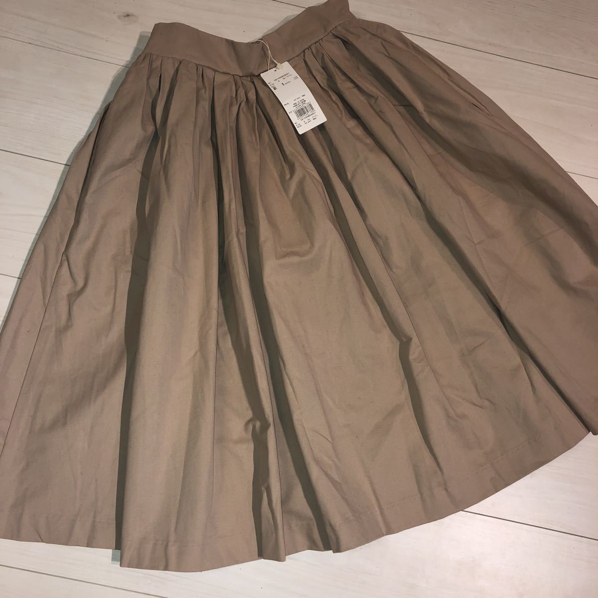  Dazzlin mi leak height skirt dazzlin 021430803201 beige S flair skirt gathered skirt 