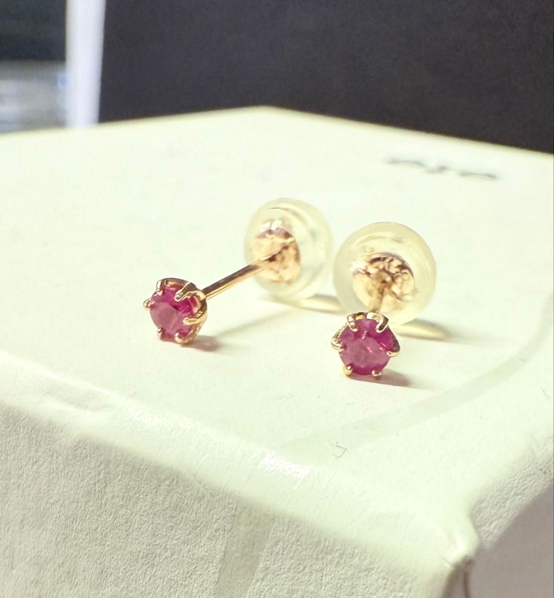 現行品【Samantha Tiara】K18一粒ルビーピアス