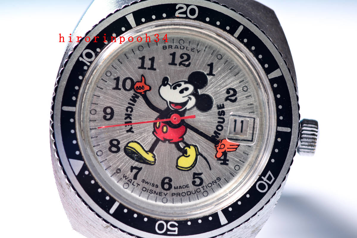  Vintage пирог I BRADLEY первый период спорт man Mickey Mouse ручной завод часы SWISSb Lad Ray 