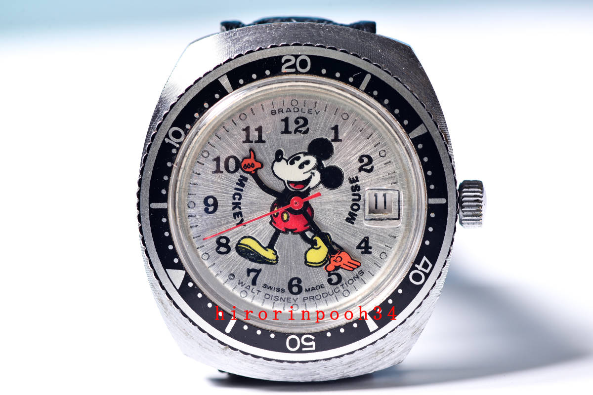  Vintage пирог I BRADLEY первый период спорт man Mickey Mouse ручной завод часы SWISSb Lad Ray 