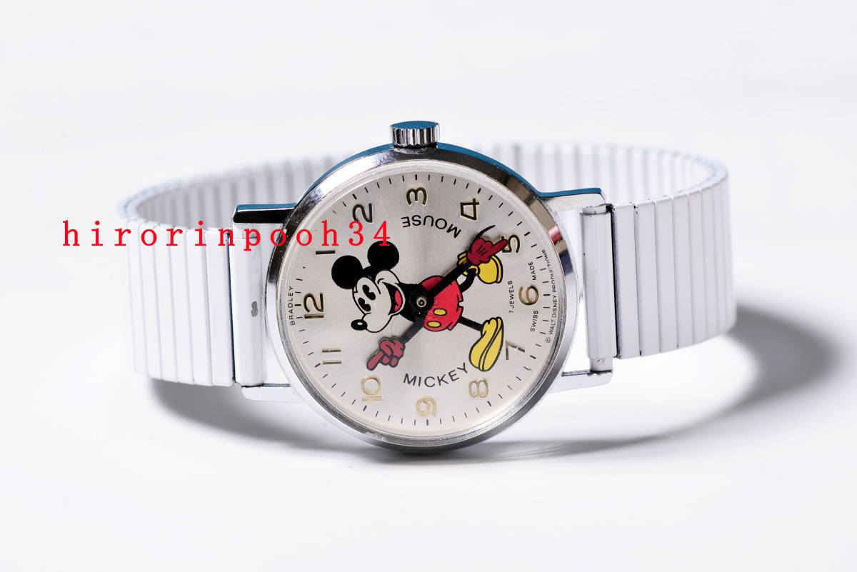  быстрое решение редкость BRADLEY пирог I высококлассный 7 камень Mickey Mouse ручной завод часы Disney b Lad Ray 