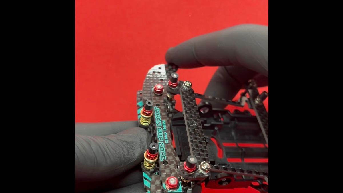 【ミニ四駆・VZシャーシ用】2軸ATピボットバンパー+フロント提灯 J-CUP2022/フルカーボン