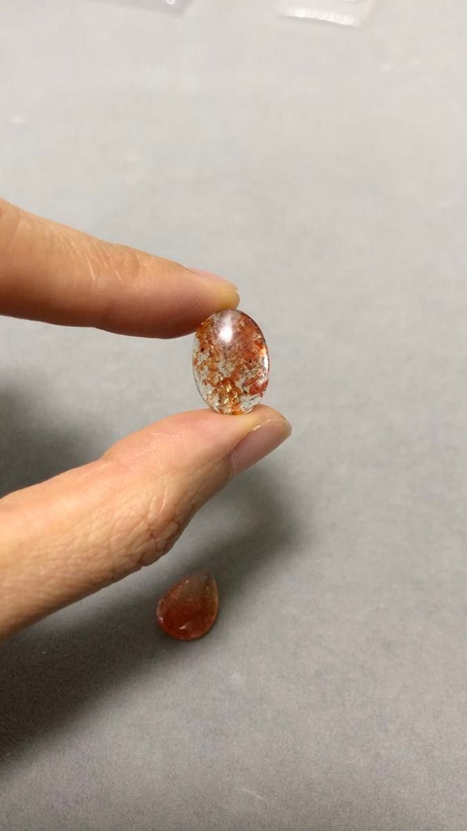 天然石 サンストーン ルース 穴なし 2個 1798円