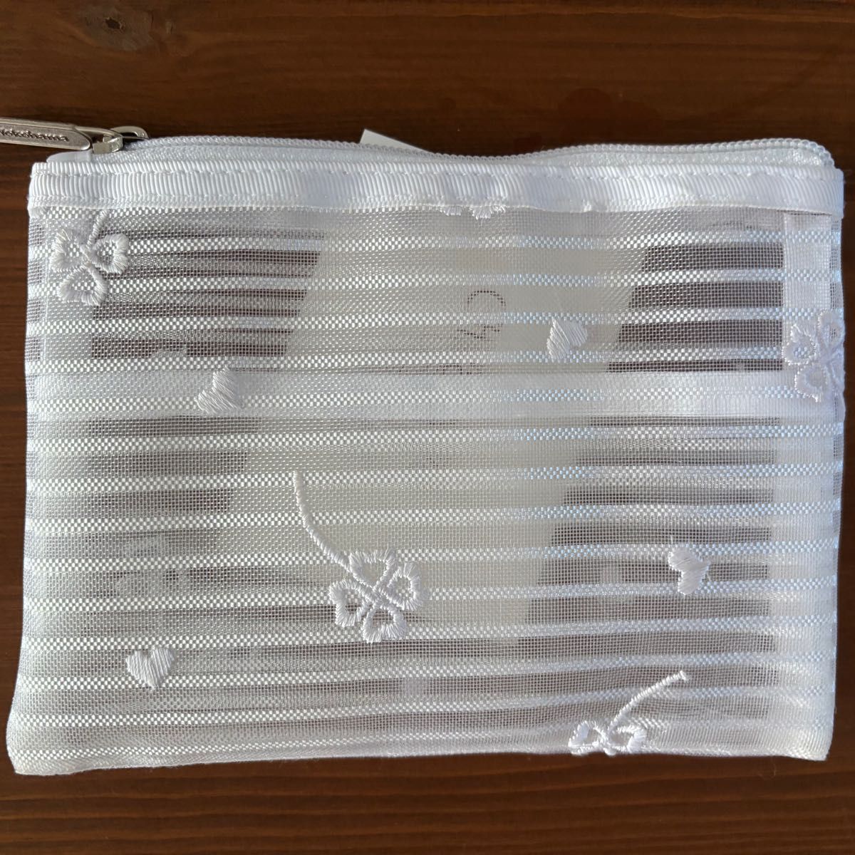 近沢レース ファスナーポーチ クローバー ハート　美品