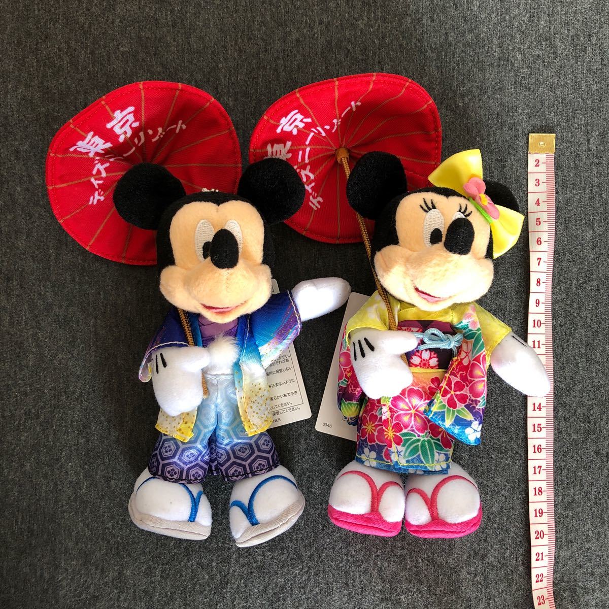 東京ディズニーリゾート　ぬいぐるみバッチ　着物コスチューム　ミッキーマウス　ミニーマウス　セット