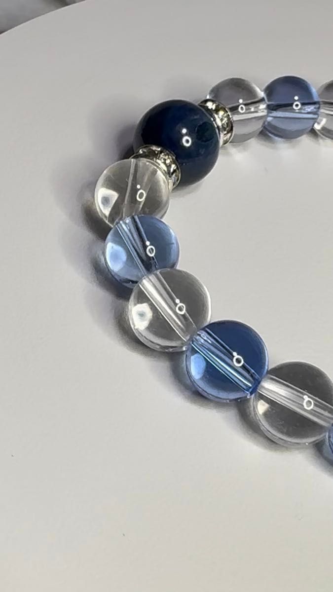 カイヤナイト ブルー水晶 水晶 ブレスレット