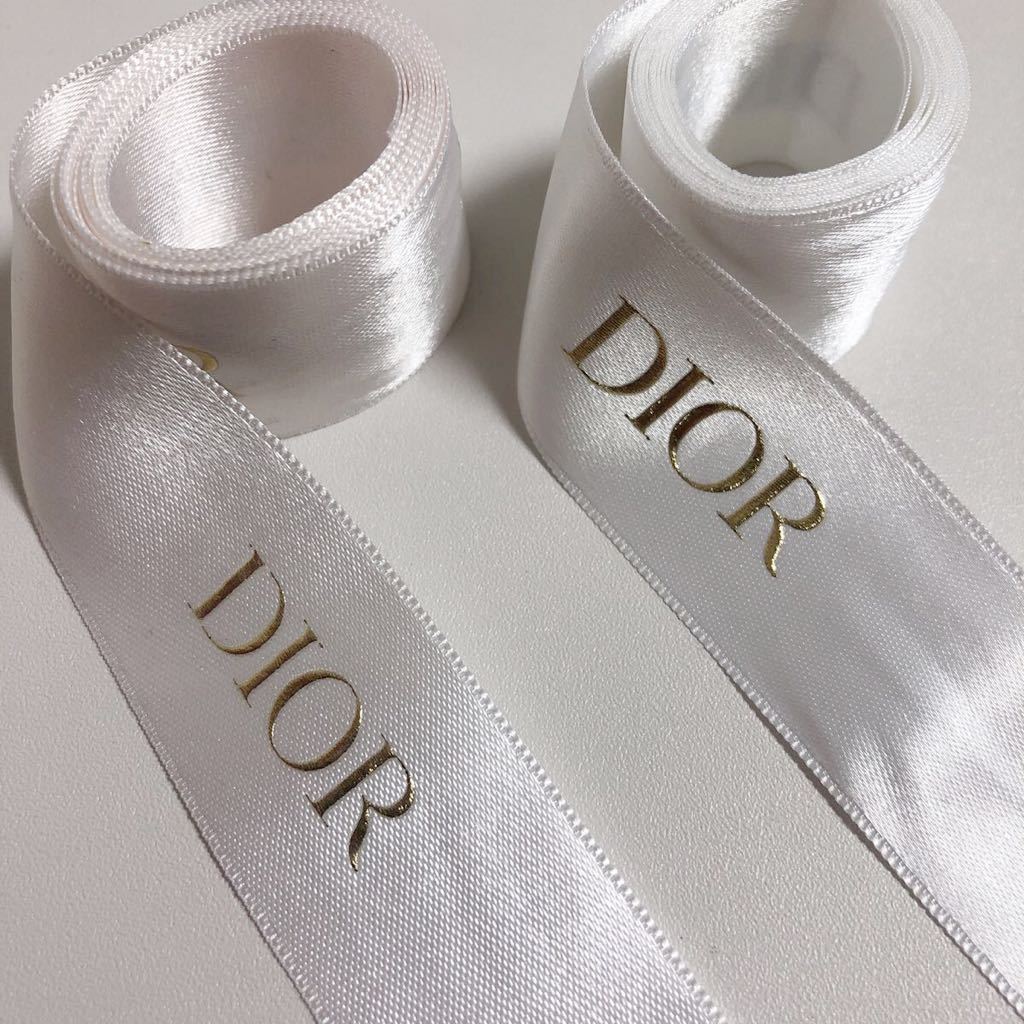 即決☆送料込み Dior ディオール ラッピング リボン 2.5cm 2本セット 合計240cm USED_画像2