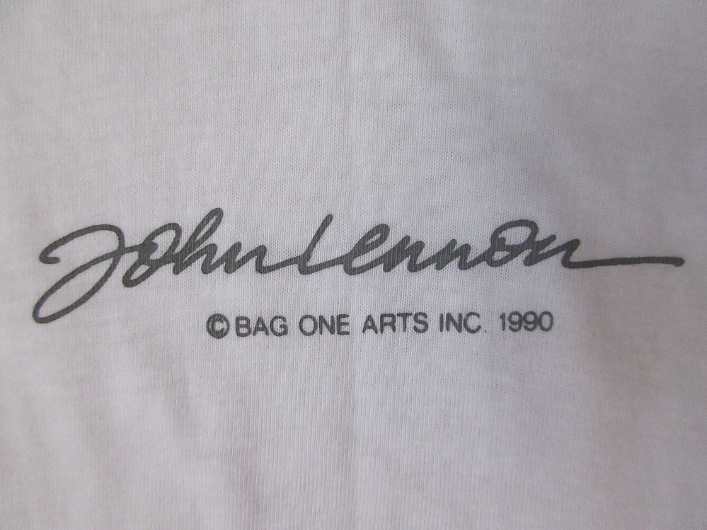 90's 日本製 ジョン レノン IMAGINE自画像 イラストTシャツM John Lennonイマジン オノ ヨーコ ミュージアムThe Beatles ビートルズART芸術_画像8