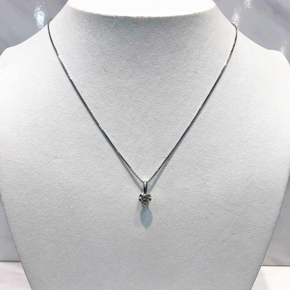 【中古美品】 Pt850 ダイヤ　ネックレス　 D 1.016ct　重さ：3.8g NC：約38cm_画像1